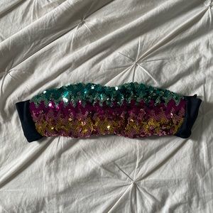 Victoria Secret Sequined Bandeau Swimsuit Top 🌈